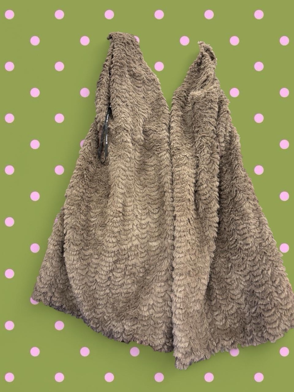 Forever 21 Plush Teddy Vest in Brown Taupe